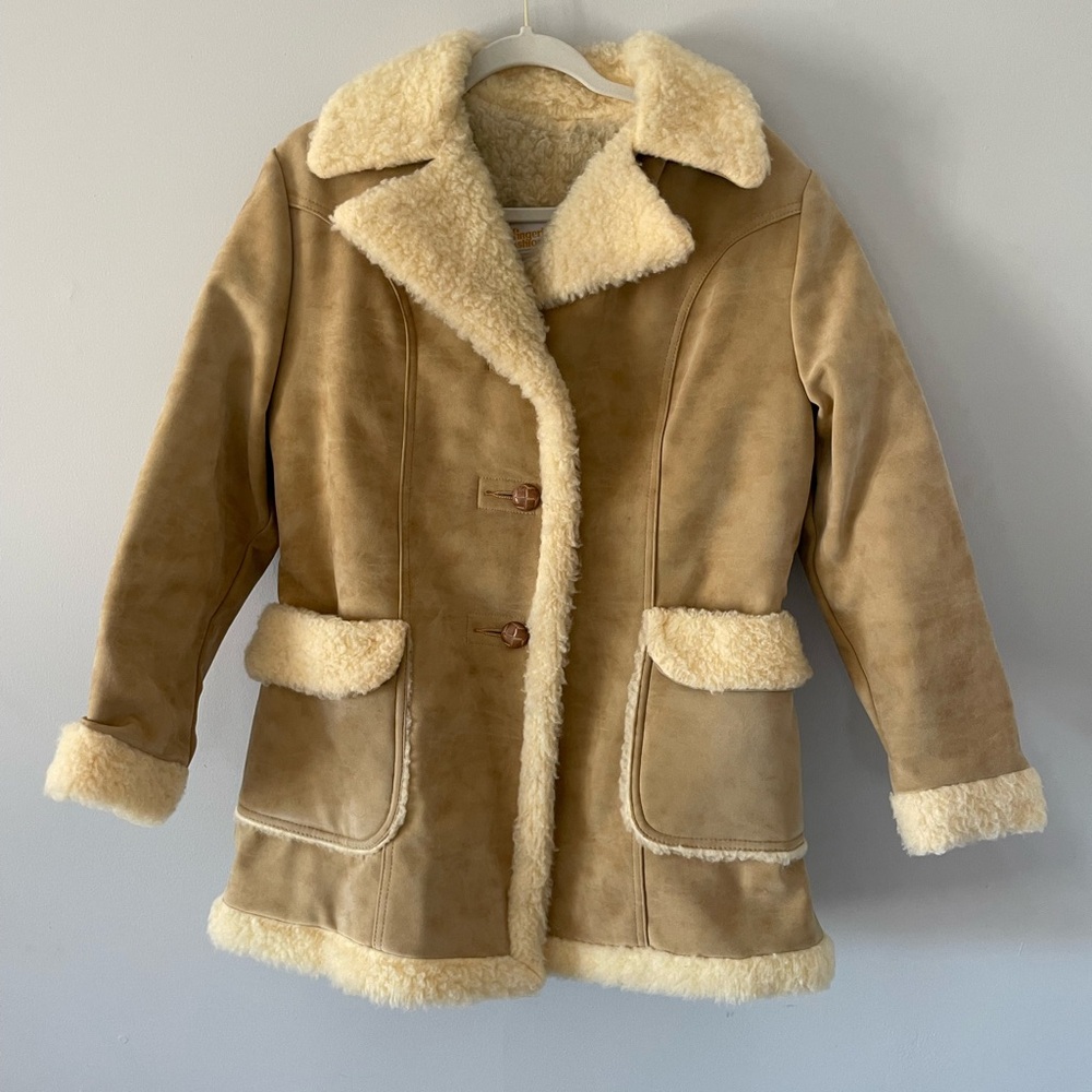 Vintage Fingerhut Fashions Faux Suede and Sherpa Lined Coat